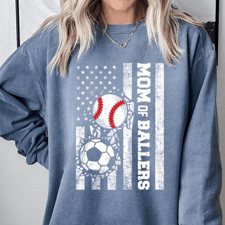 Mom Of Ballers USA Flag Soccer Baseball Mom Comfort Colors Sweatshirt Mom Of Ballers USA Flag Soccer Baseball Mom Comfort Colors Sweatshirt