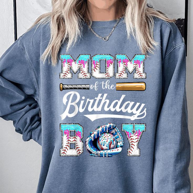 Mom Of The Birthday Boy Baseball Ice Cream Drip Matching Comfort Colors Sweatshirt