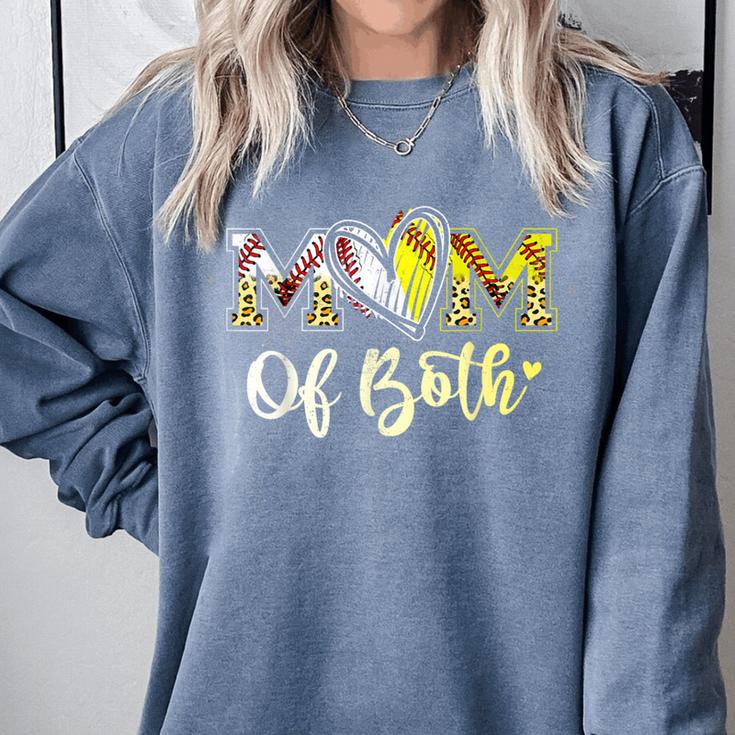Mom Of Both Softball Baseball Mom Comfort Colors Sweatshirt