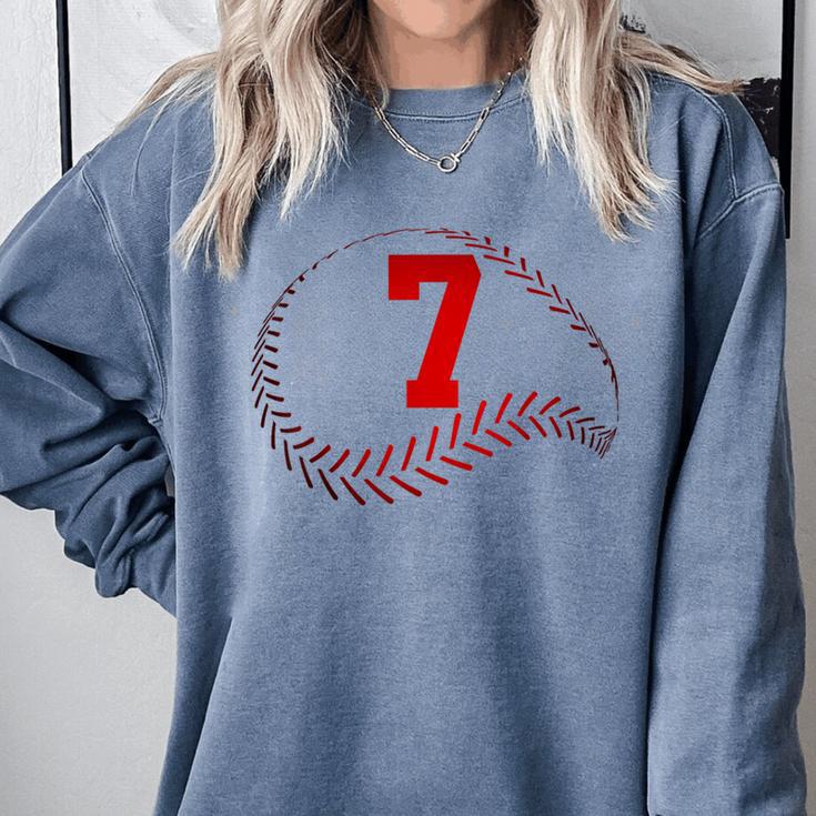 Number 7 Years Baseball 7TH Birthday Comfort Colors Sweatshirt