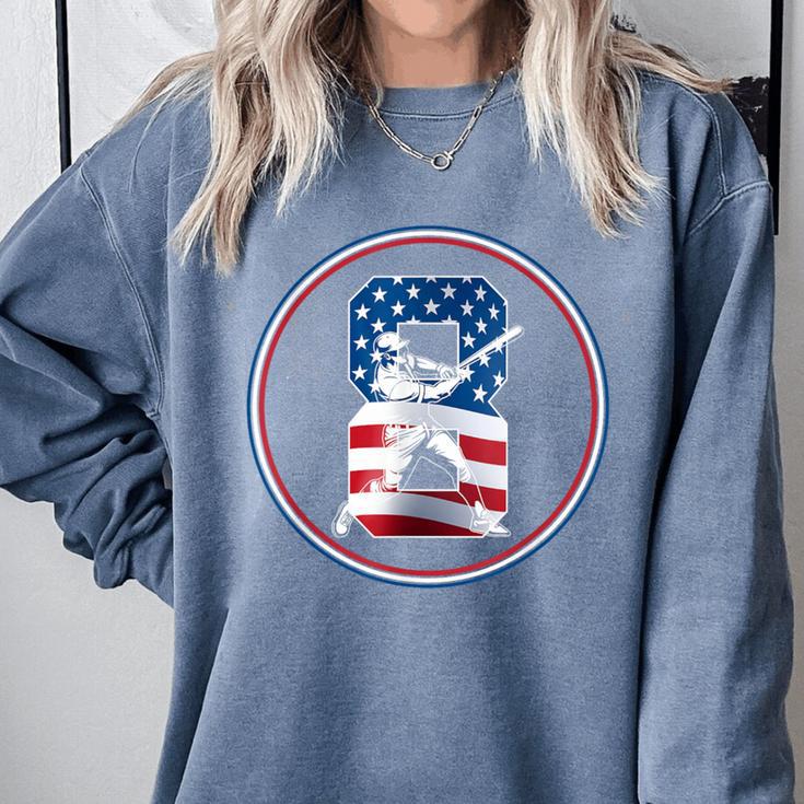 Number 8 Years Baseball 8TH Birthday Comfort Colors Sweatshirt Number 8 Years Baseball 8TH Birthday Comfort Colors Sweatshirt