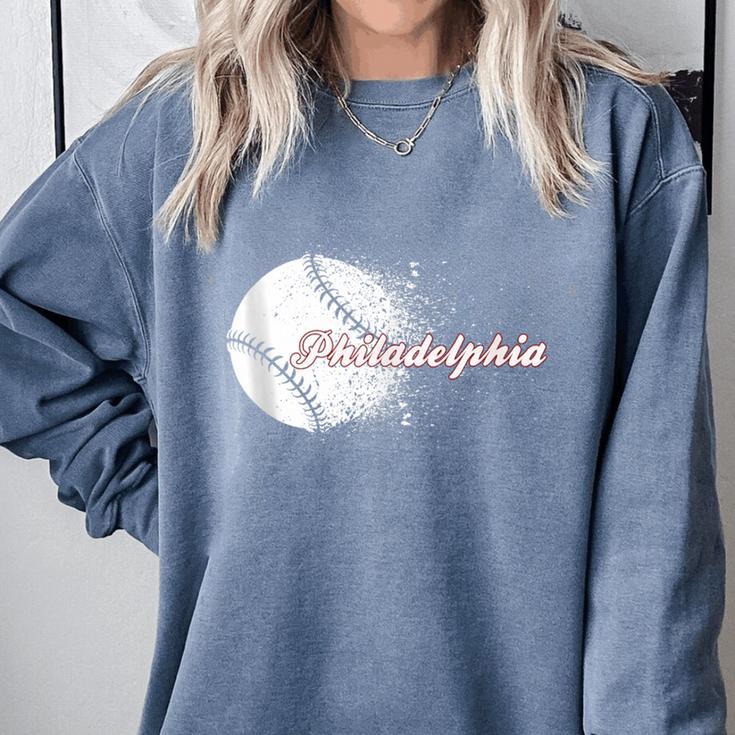 Philadelphia Baseball Skyline Philly Men Women Comfort Colors Sweatshirt Philadelphia Baseball Skyline Philly Men Women Comfort Colors Sweatshirt