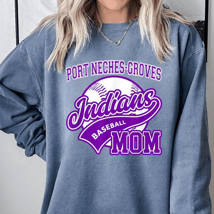 Port Neches-Groves High School PNG Indians Baseball Mom Comfort Colors Sweatshirt