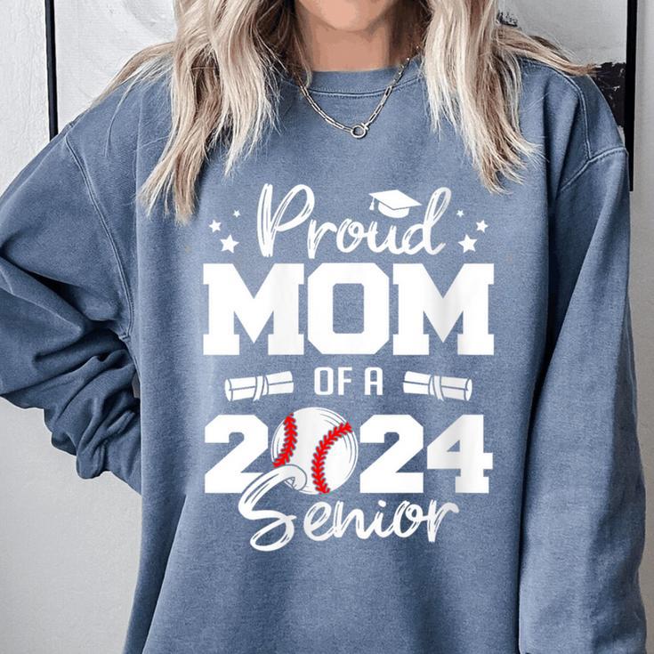 Proud Mom Of a 2024 Senior Baseball Mom 2024 Graduate Comfort Colors Sweatshirt