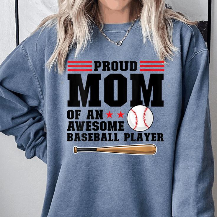 Proud Mom Of An Awesome Baseball Player Baseball Mom Comfort Colors Sweatshirt