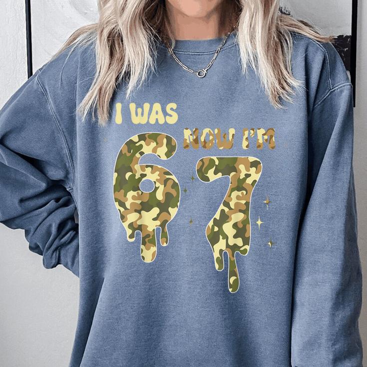 Retro I Was 6 Now I'm 7 Camo 67 Ice Cream Drip Baseball Comfort Colors Sweatshirt Retro I Was 6 Now I'm 7 Camo 67 Ice Cream Drip Baseball Comfort Colors Sweatshirt