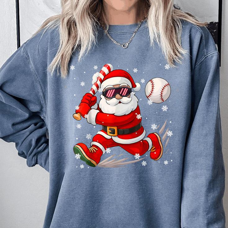 Santa Baseball Christmas Pajamas Xmas Men Boy Toddlers Comfort Colors Sweatshirt