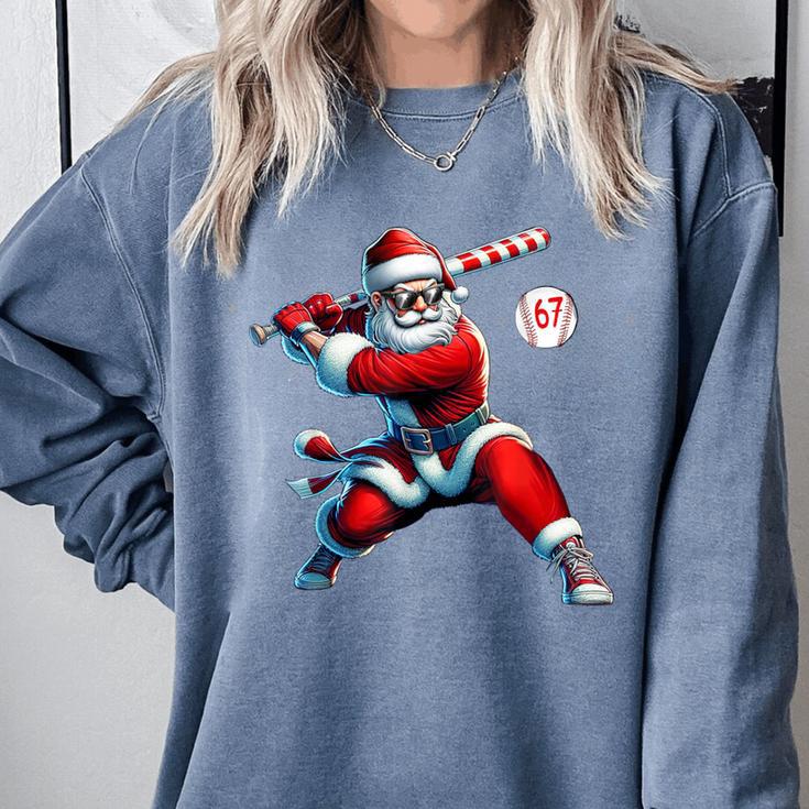 Santa Baseball Six Seven 6 7 Meme Christmas Men Boys Player Comfort Colors Sweatshirt Santa Baseball Six Seven 6 7 Meme Christmas Men Boys Player Comfort Colors Sweatshirt