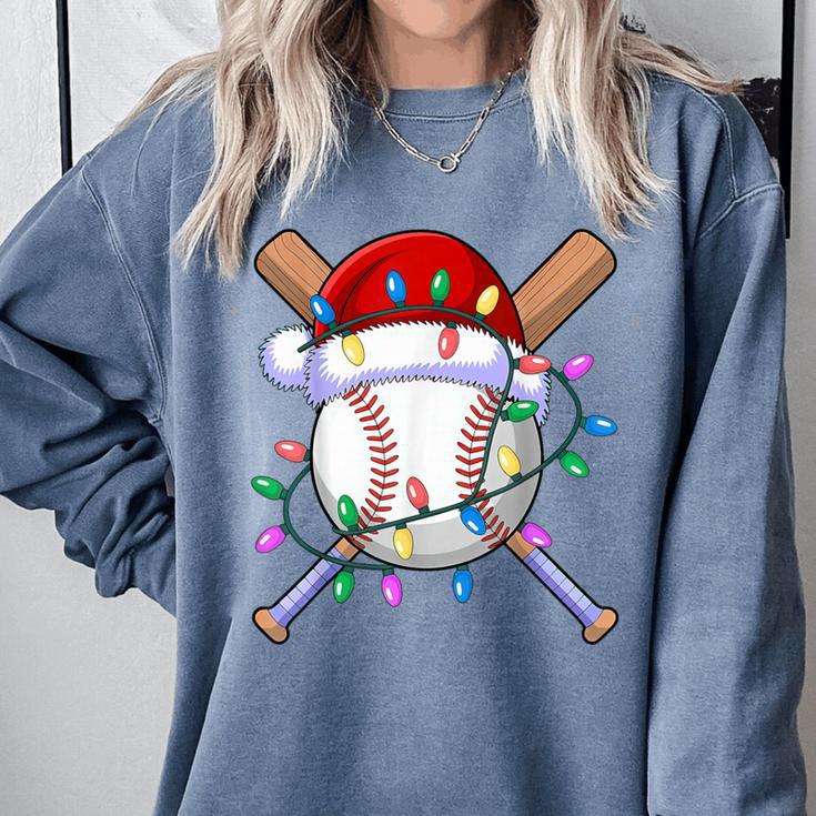 Santa Sports Christmas Baseball Player Comfort Colors Sweatshirt Santa Sports Christmas Baseball Player Comfort Colors Sweatshirt