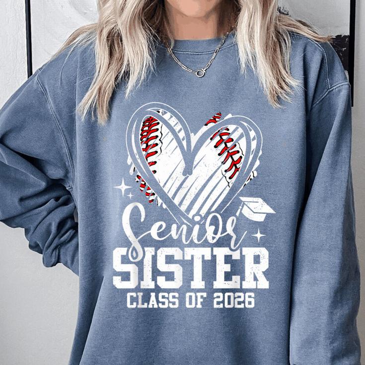 Senior Sister Class Of 2026 Baseball Graduation Heart Comfort Colors Sweatshirt