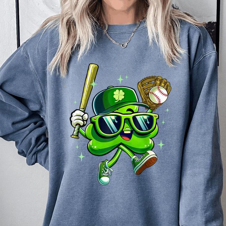 Shamrock Lucky Clover Baseball Patricks Day Family Matching Comfort Colors Sweatshirt Shamrock Lucky Clover Baseball Patricks Day Family Matching Comfort Colors Sweatshirt