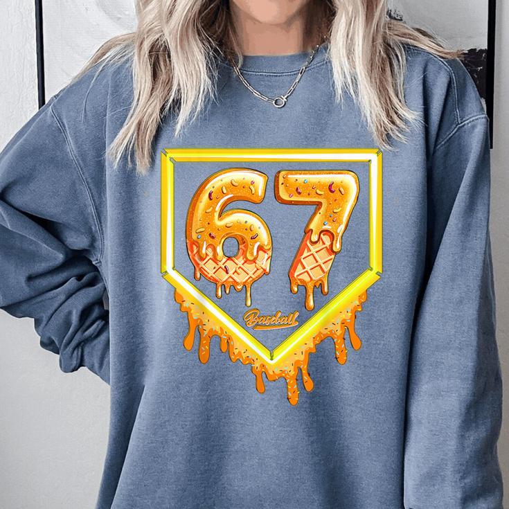 Six Seven 67 Meme Gen Alpha Slang Baseball 101 Comfort Colors Sweatshirt