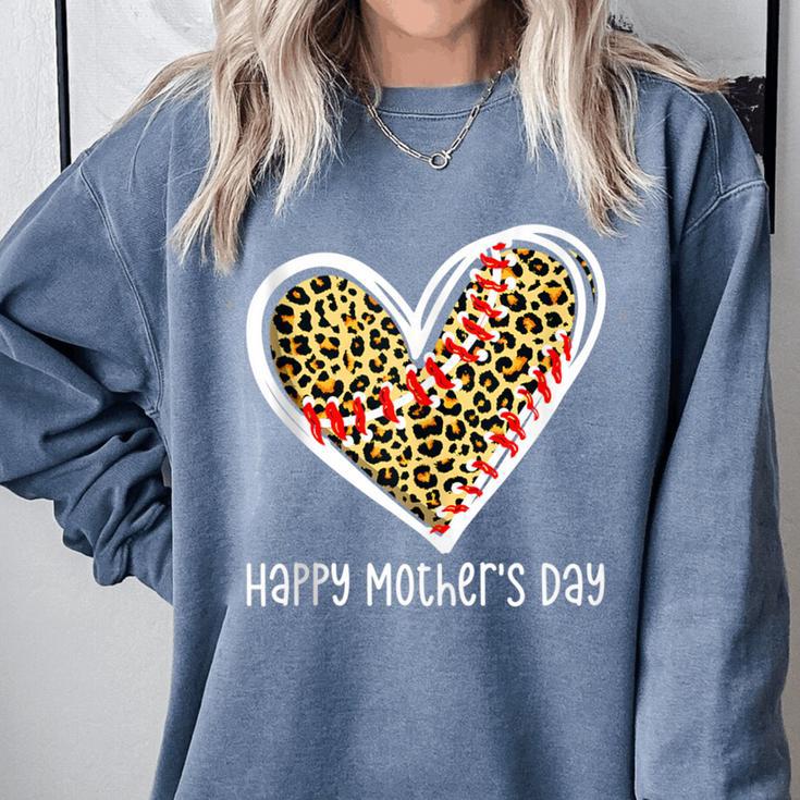 Softball Baseball Mom Valentine Leopard Heart Mother's Day Comfort Colors Sweatshirt Softball Baseball Mom Valentine Leopard Heart Mother's Day Comfort Colors Sweatshirt