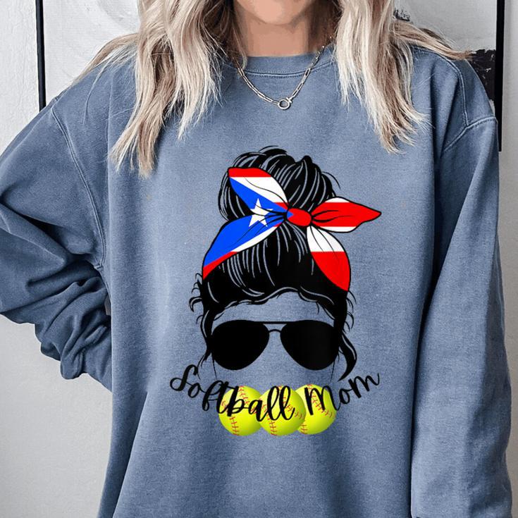 Softball Mom Puerto Rican Mom Spanish Baseball Mom Tote Comfort Colors Sweatshirt