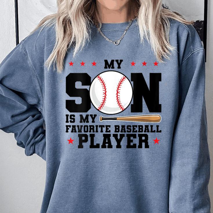 My Son Is My Favorite Baseball Player Baseball Mom Comfort Colors Sweatshirt