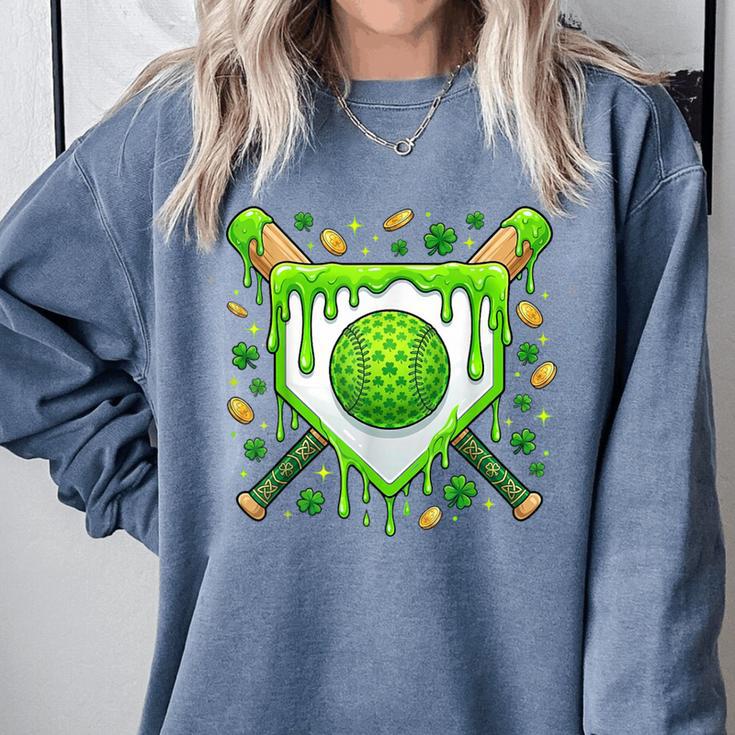 St Patrick Day Baseball Drip Ice Cream Boys Men Comfort Colors Sweatshirt St Patrick Day Baseball Drip Ice Cream Boys Men Comfort Colors Sweatshirt
