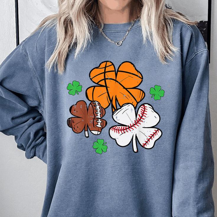 St Patricks Day Shamrock Basketball Baseball Men Boys Kids Comfort Colors Sweatshirt St Patricks Day Shamrock Basketball Baseball Men Boys Kids Comfort Colors Sweatshirt