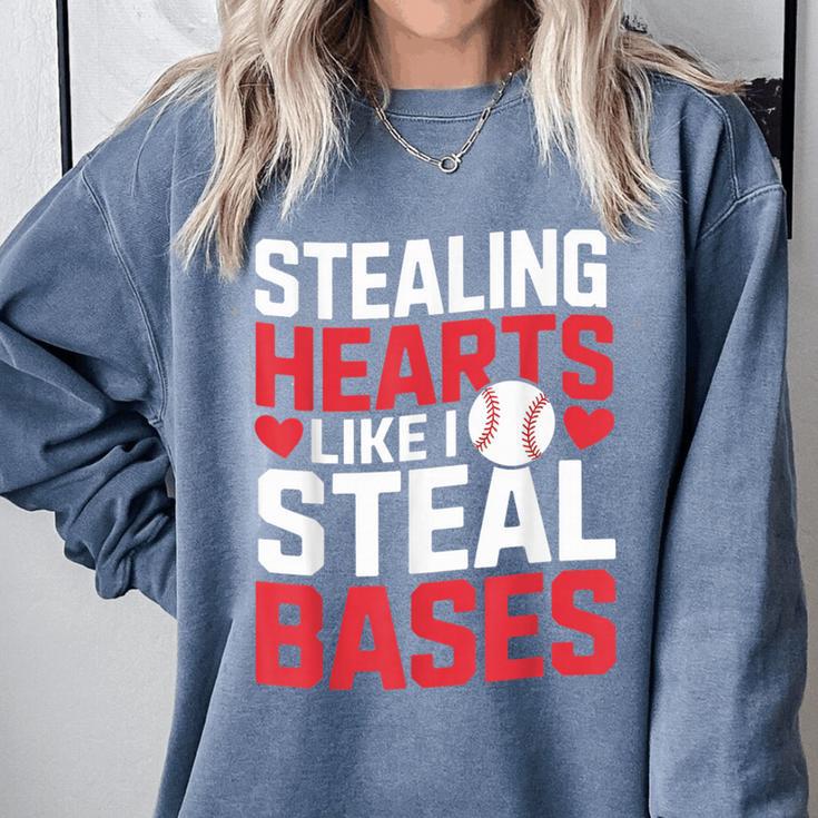 Stealing Hearts Like I Steal Bases Cute Baseball Kids Comfort Colors Sweatshirt Stealing Hearts Like I Steal Bases Cute Baseball Kids Comfort Colors Sweatshirt