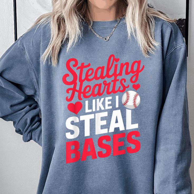 Stealing Hearts Like I Steal Bases Cute Baseball Valentine Comfort Colors Sweatshirt Stealing Hearts Like I Steal Bases Cute Baseball Valentine Comfort Colors Sweatshirt