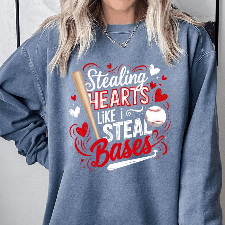 Stealing Hearts Like I Steal Bases Softball Baseball Batter Comfort Colors Sweatshirt Stealing Hearts Like I Steal Bases Softball Baseball Batter Comfort Colors Sweatshirt