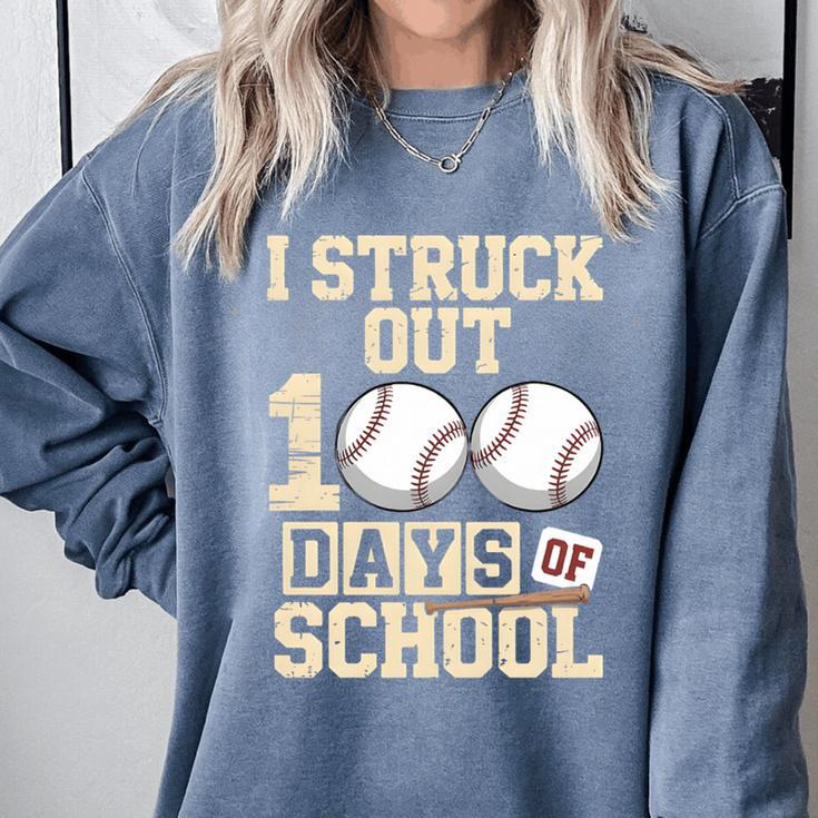 I Struck Out 100 Days Of School Baseball Fan Students Batter Premium Tri-Blend Comfort Colors Sweatshirt I Struck Out 100 Days Of School Baseball Fan Students Batter Premium Tri-Blend Comfort Colors Sweatshirt