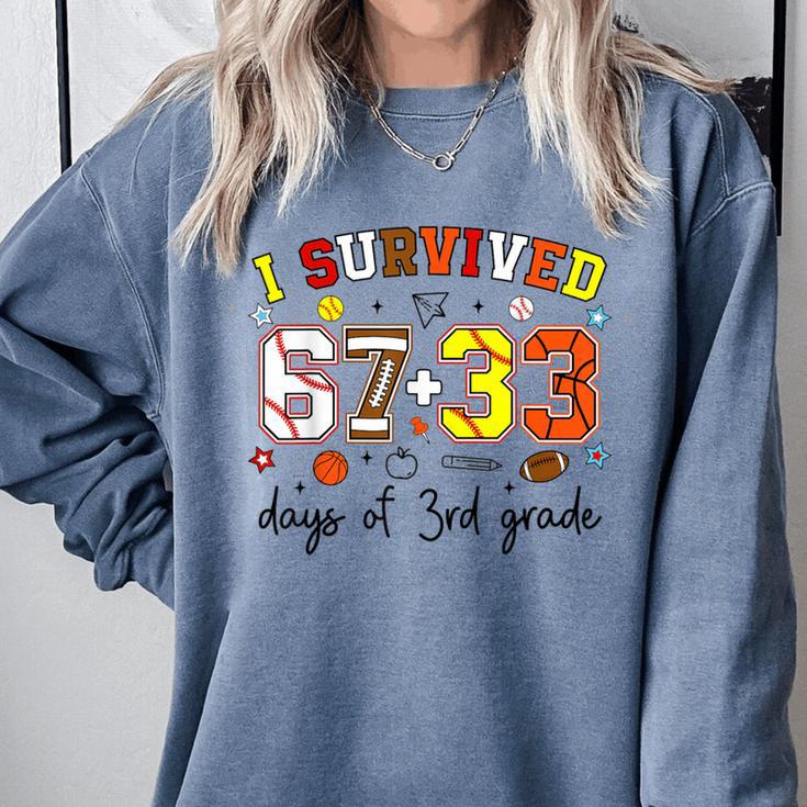 I Survived 6733 Days Baseball Football Softball 3rd Grade Comfort Colors Sweatshirt