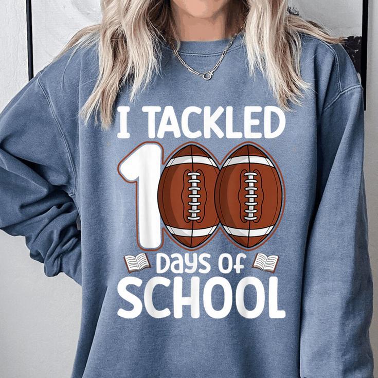 I Tackled 100 Days Of School Baseball Player Kids Teacher Comfort Colors Sweatshirt I Tackled 100 Days Of School Baseball Player Kids Teacher Comfort Colors Sweatshirt