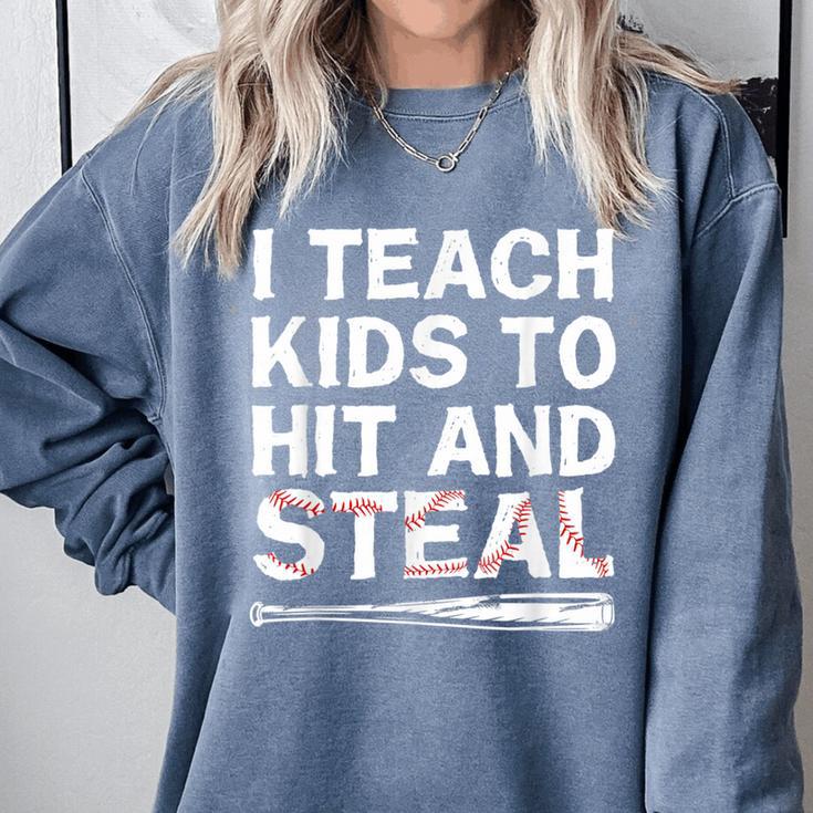 I Teach Kids To Hit And Steal Baseball Coach Sport Lover Men Comfort Colors Sweatshirt I Teach Kids To Hit And Steal Baseball Coach Sport Lover Men Comfort Colors Sweatshirt