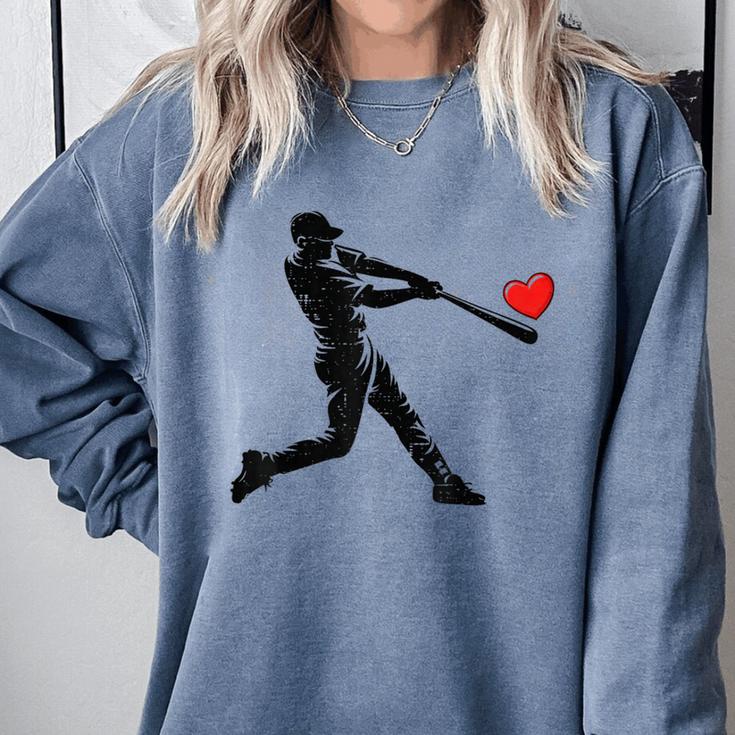 Valentines Day Baseball Batter Silhouette Heart Men Boys Kid Comfort Colors Sweatshirt Valentines Day Baseball Batter Silhouette Heart Men Boys Kid Comfort Colors Sweatshirt