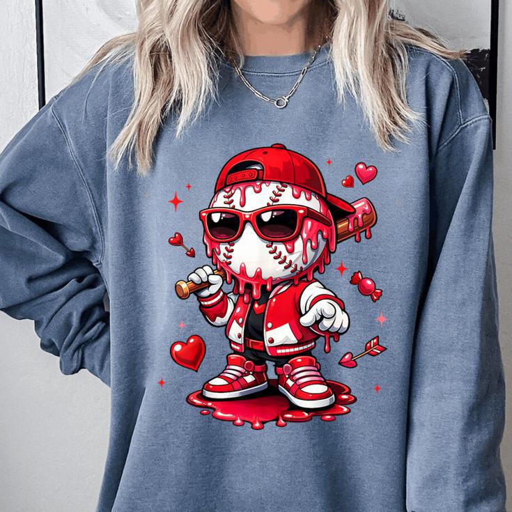 Valentines Day Baseball Drip Ice Cream For Boys Kids Teens Comfort Colors Sweatshirt Valentines Day Baseball Drip Ice Cream For Boys Kids Teens Comfort Colors Sweatshirt