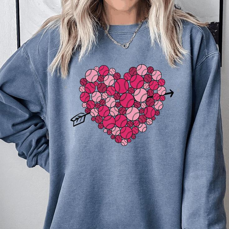 Valentine's Day Baseball Heart Softball Player Sports Lover Comfort Colors Sweatshirt Valentine's Day Baseball Heart Softball Player Sports Lover Comfort Colors Sweatshirt