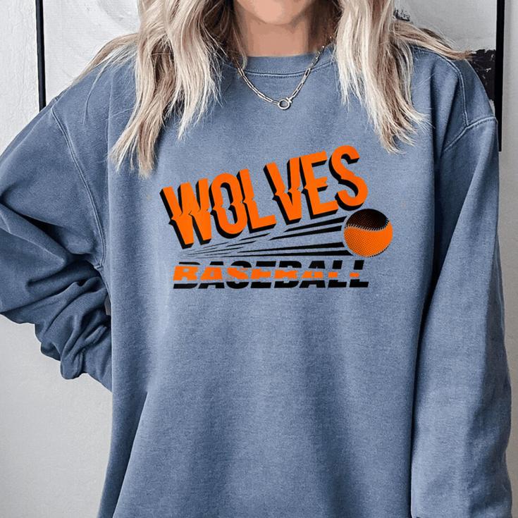 Wolves Baseball Team Baseball Mom Wolf Sports School Spirit Comfort Colors Sweatshirt Wolves Baseball Team Baseball Mom Wolf Sports School Spirit Comfort Colors Sweatshirt