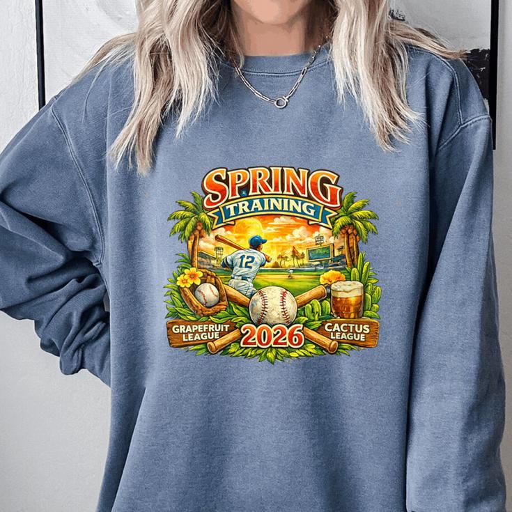 Women's Awesome Spring Trainings 2026 Baseball Arizona Florida Comfort Colors Sweatshirt