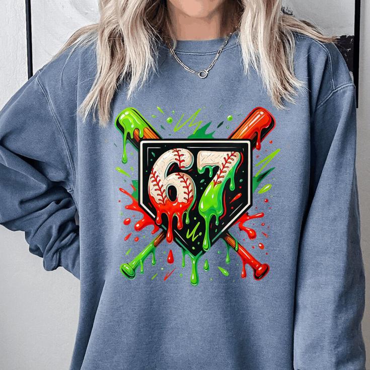 Xmas Baseball Six Seven 67 Meme Ice Cream Drip Men Women Comfort Colors Sweatshirt Xmas Baseball Six Seven 67 Meme Ice Cream Drip Men Women Comfort Colors Sweatshirt