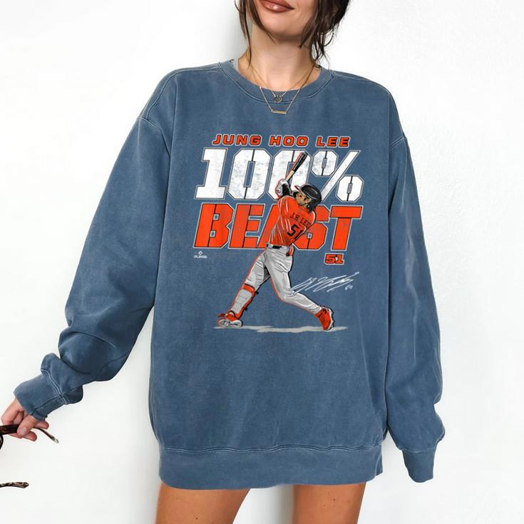 100 Beast Jung Hoo Lee San Francisco Baseball MLBPA Comfort Colors Sweatshirt