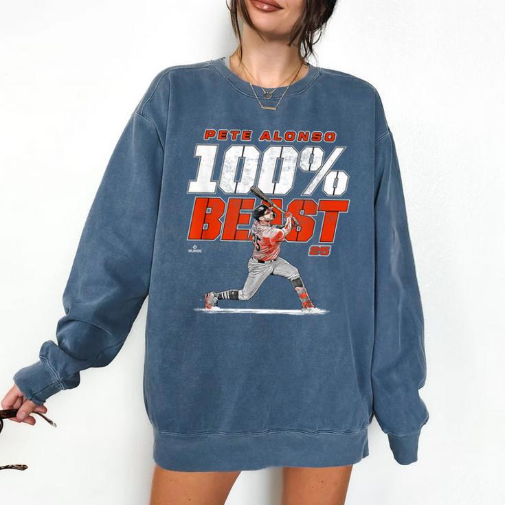 100 Beast Pete Alonso Baltimore Baseball MLBPA Comfort Colors Sweatshirt
