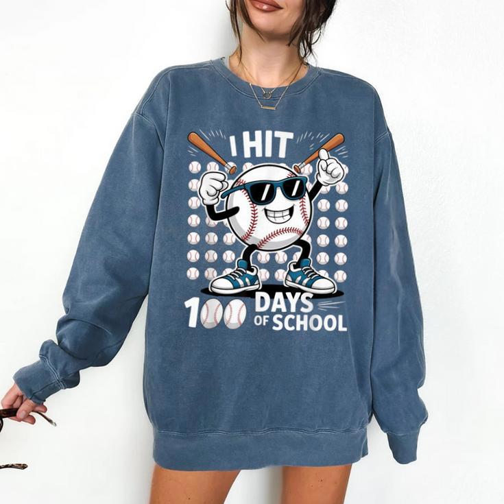 100 Days Of School Baseball Bat 100th Day Of School Comfort Colors Sweatshirt