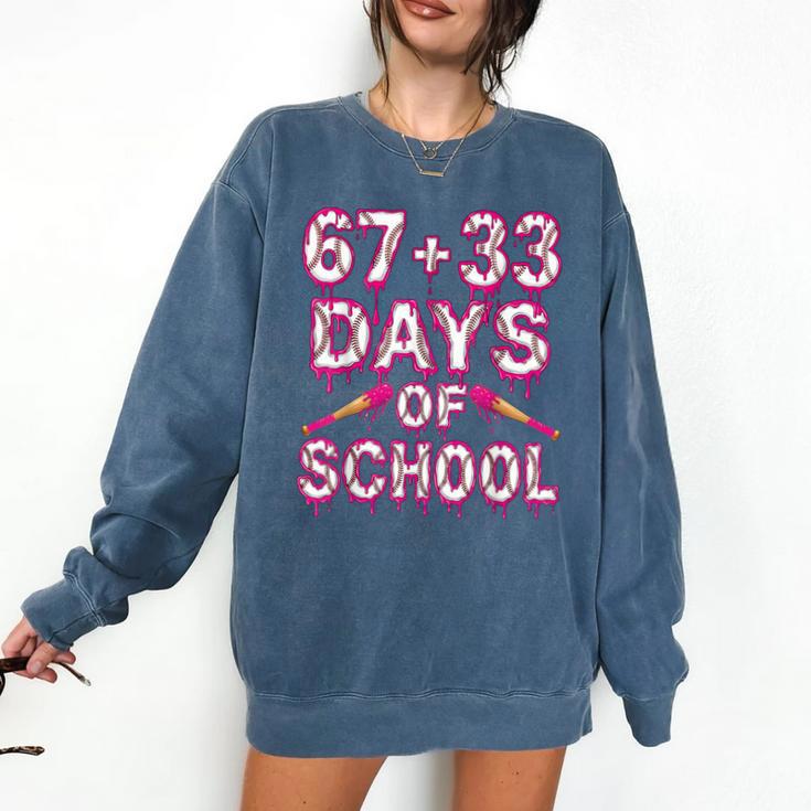 100 Days Of School Baseball Boys Six Seven Drip 100th Day Comfort Colors Sweatshirt