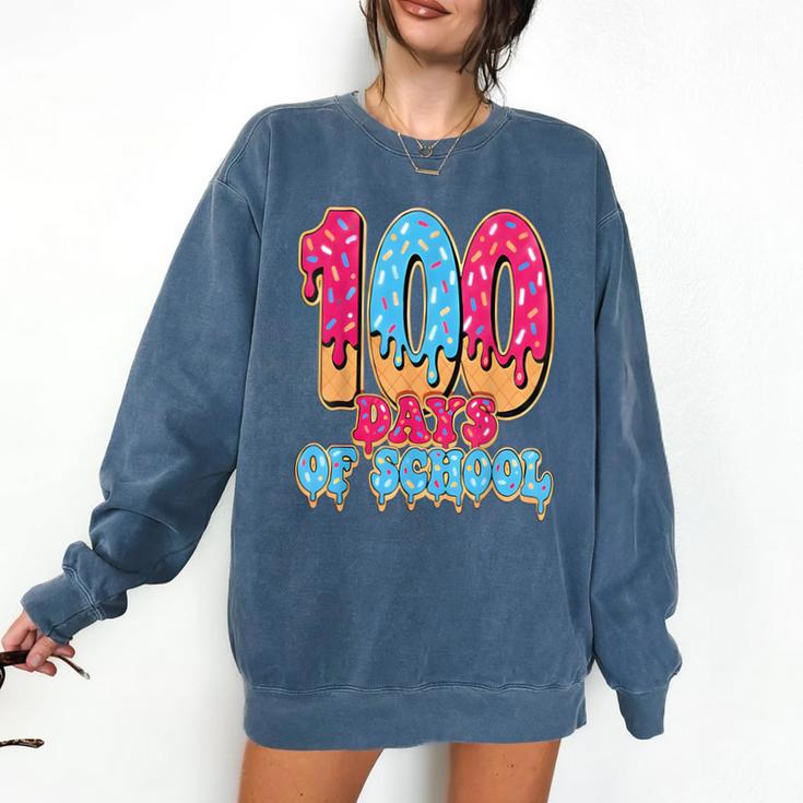 100 Days Of School Baseball Drip 100th Day Of School Comfort Colors Sweatshirt