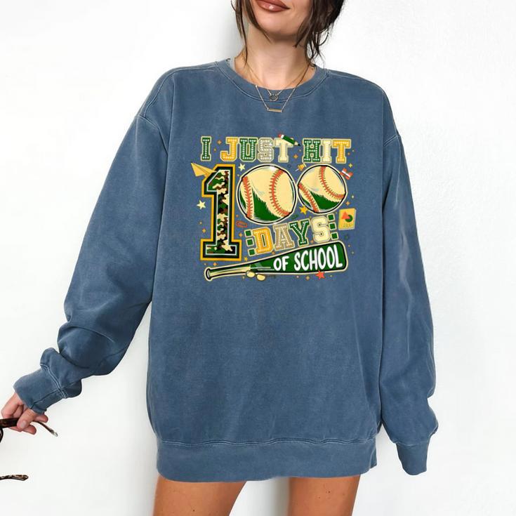 100 Days Of School Baseball I Just Hit 100 Days Boy COUNSELO Comfort Colors Sweatshirt