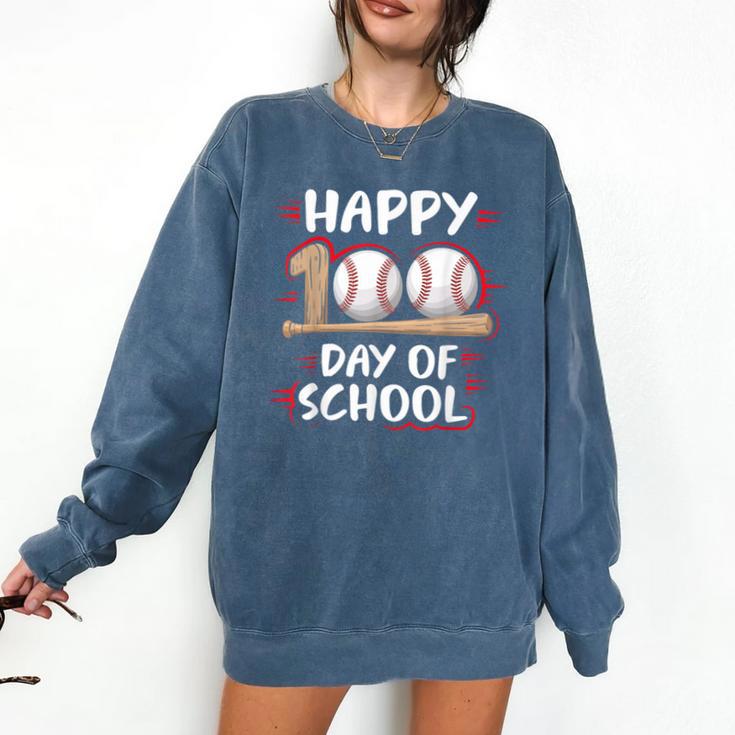 100 Days Of School Baseball Theme Kids Teens Boys 100th Day Comfort Colors Sweatshirt