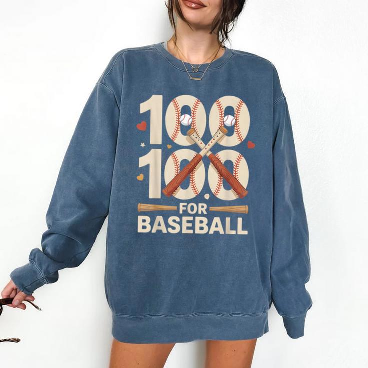 100 Days Of School Baseball Love Valentine’s Day Men Women Comfort Colors Sweatshirt