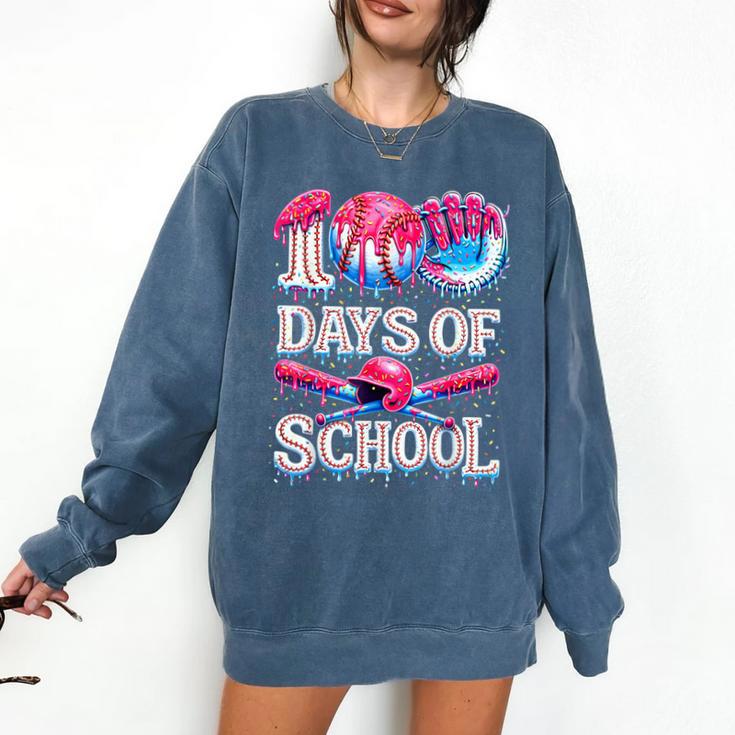 100 Days Of School Baseball Lover Donut Drip Boy Girl Comfort Colors Sweatshirt