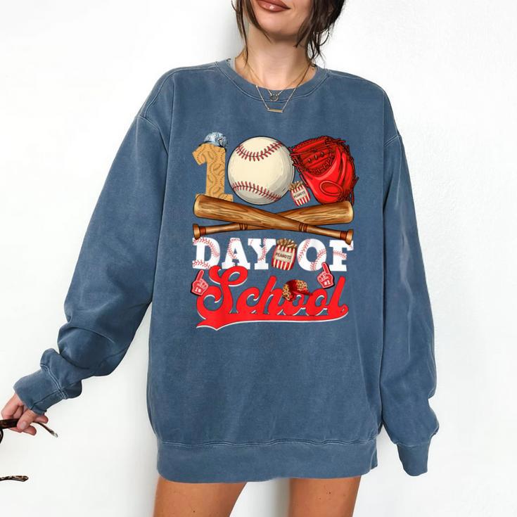 100 Days Of School Baseball Player Sports Game Teacher Kid Comfort Colors Sweatshirt