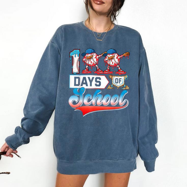 100 Days Of School Boys Baseball Drip 100th Day Dabbing Ball Comfort Colors Sweatshirt