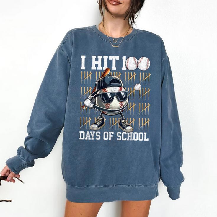 100 Days Of School Boys Kids 100th Day Balls Baseball Kids Comfort Colors Sweatshirt