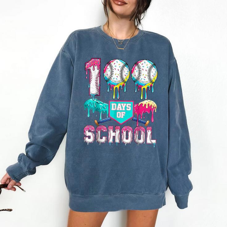 100 Days Of School Boys Kids 100th Day Of School Baseball Comfort Colors Sweatshirt