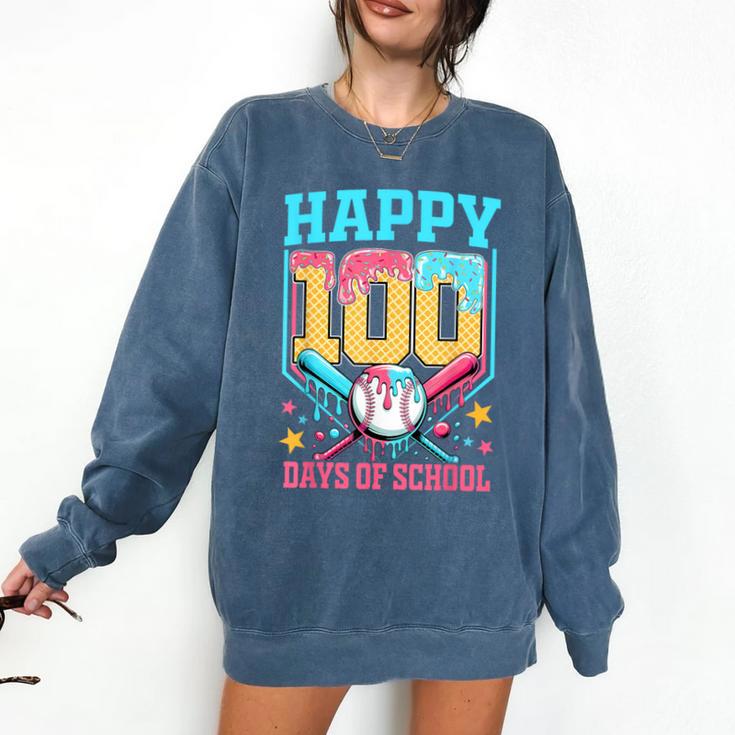 100 Days Of School Kids Baseball Drip 100th Day Of School Comfort Colors Sweatshirt