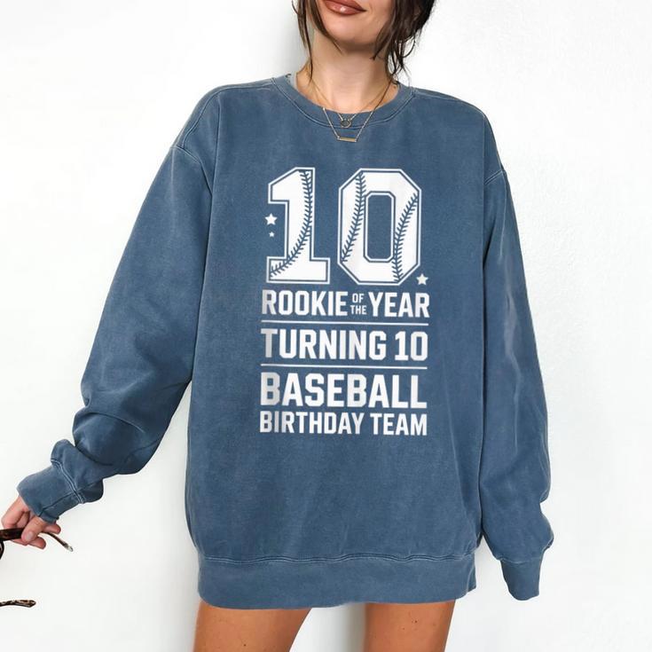 10th Birthday Rookie Of The Year Baseball Double Digit Humor Comfort Colors Sweatshirt