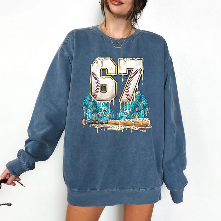 67 Baseball Drip Boys Youth Kids 6-7 Ice Cream Dripping 6 7 Comfort Colors Sweatshirt